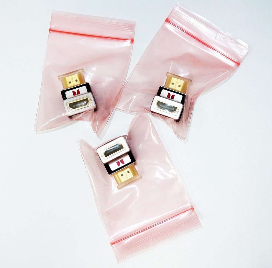 3-Pack of Monster Ultra-High Performance HDMI Right-Angle Adapter (No Frills packaging)
