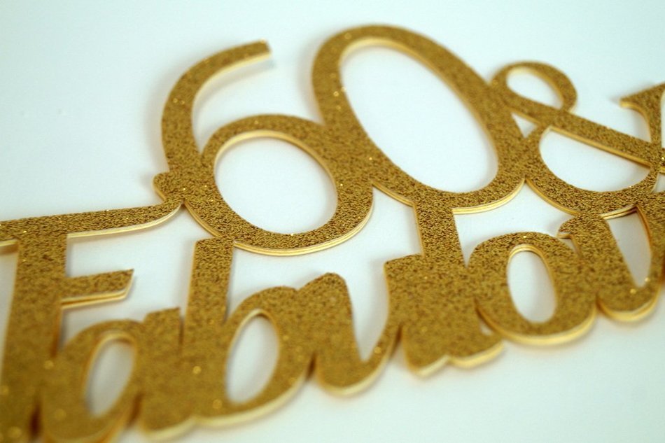 All About Details Gold 60-&-fabulous Cake Topper