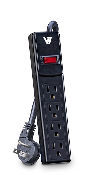 V7 SA0706B-8N6 Home/Office Surge Protector (7 Outlets, EMI-/RFI-Filter, Low profile wall plug, keyhole mounting... N13