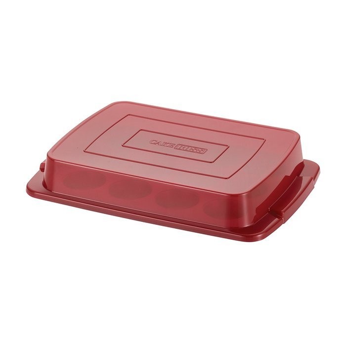 Cake Boss Deluxe Nonstick Bakeware 12-Cup Covered Muffin Pan, Gray with Red Silicone Grips N2