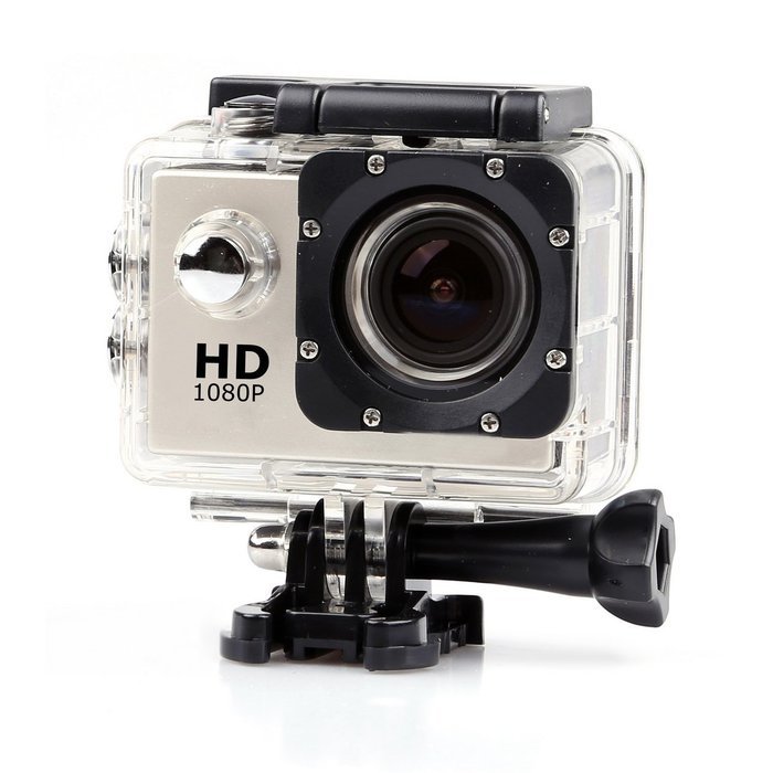 A9 1080P HD Sports Action Camera - 2'' LTPS LCD + Full HD 1080P + 30M Waterproof + 110&deg; Wide Angle Lens (Silver) N2