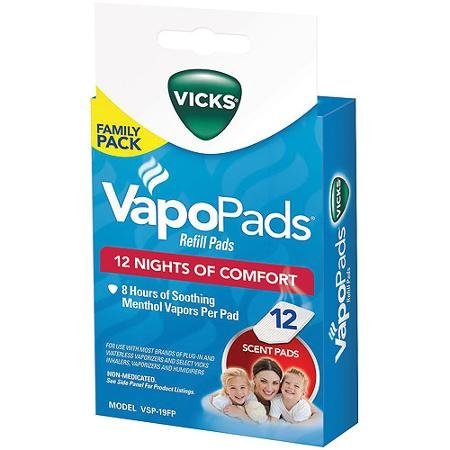 Vicks, Soothing Menthol Vapopads, 12-pack to Help Relieve Cough and Congestion Symptoms N3