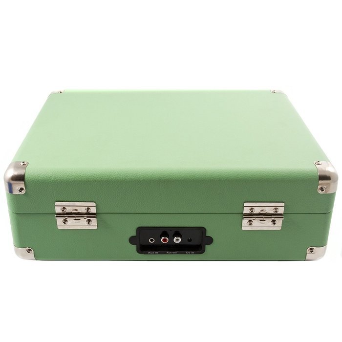 GPO Attache Briefcase Style 3-Speed Portable Vinyl Turntable with Built-in Stereo Speakers and USB Stick for Recording... N13