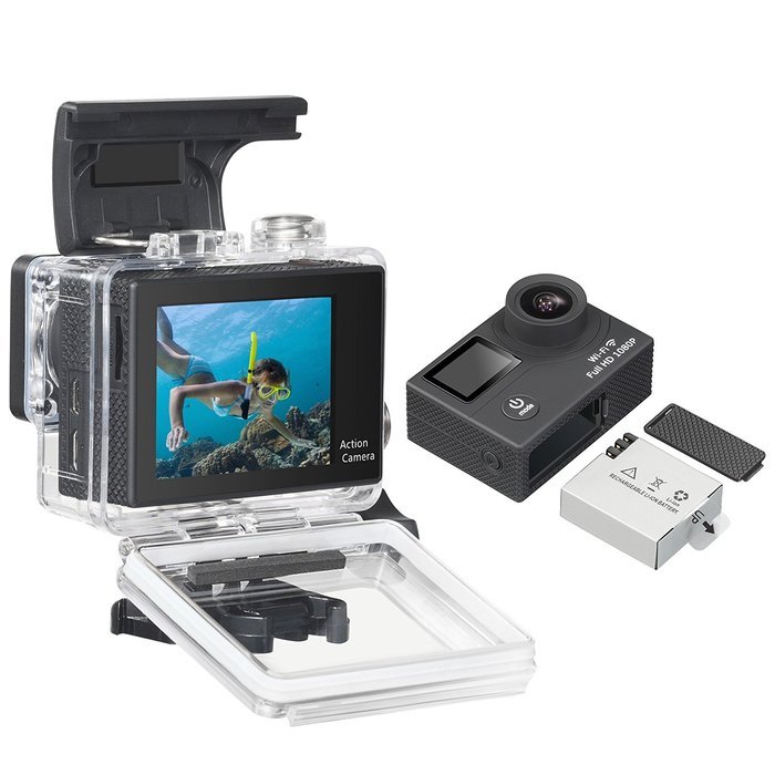 2.0'TFT LCD+0.95'OLED Status Dual Screen Full HD 1080p 12MP WIFI Sport Camera 170&deg;Wide-angle Glass Lens Waterproof... N2