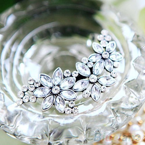 Women's Bride's Bridesmaid's Rhinestone Flower Crystal Hair Clip Comb Jewelry