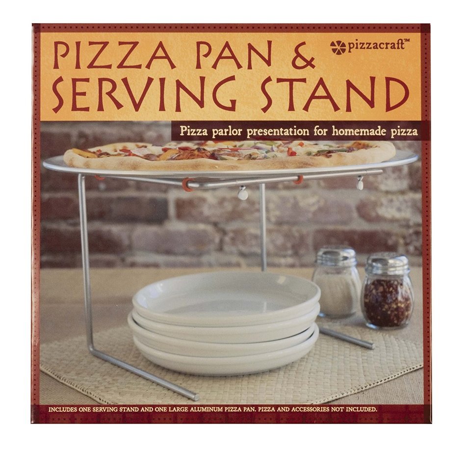 Pizzacraft PC0404 8" x 8" Wire Pizza Stand with 16' Round Aluminum Pan Set N2