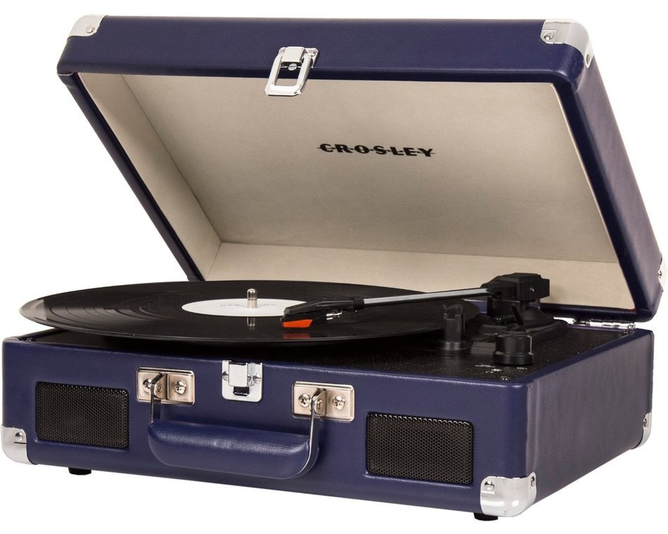 Crosley CR8005C-NV Cruiser II Portable Battery Powered 3-Speed Turntable, Navy N11