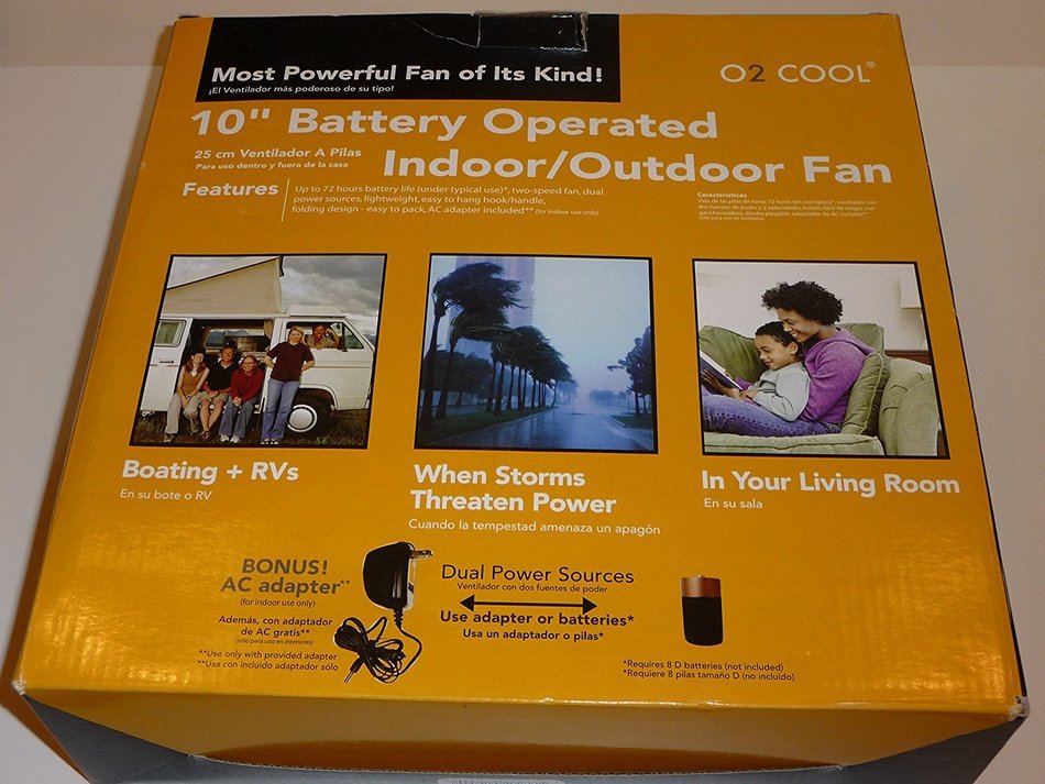 O2-Cool Charcoal 10" Indoor/Outdoor Fan