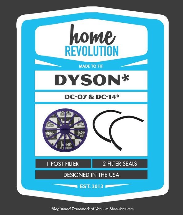 Dyson DC07 DC-07 Home Revolution Brand Replacement Post Motor Allergy HEPA Filter and 2 Seals; Compare With All... N2