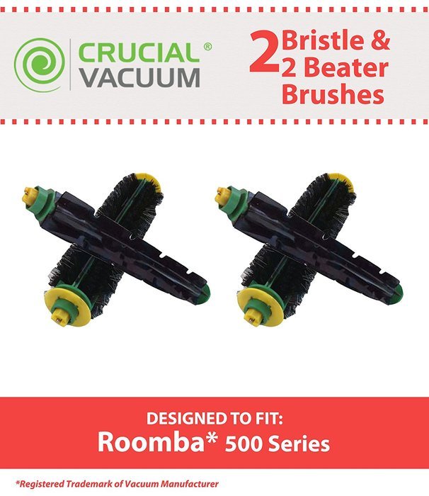 High Quality Bristle & Beater Brush Combo 4 Pack Designed To Fit iRobot Roomba 500, 600 Series; Compare To Bristle... N3