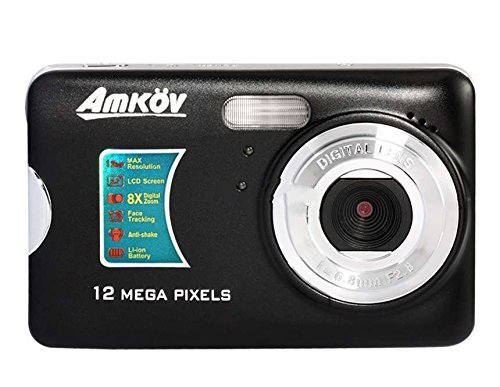 Amikov 800-Fe 12 Mega Pixel 2.7" Tft Lcd Hd Digital Camera With 8X Digital Zoom, Smile Capture (Black) Produced...