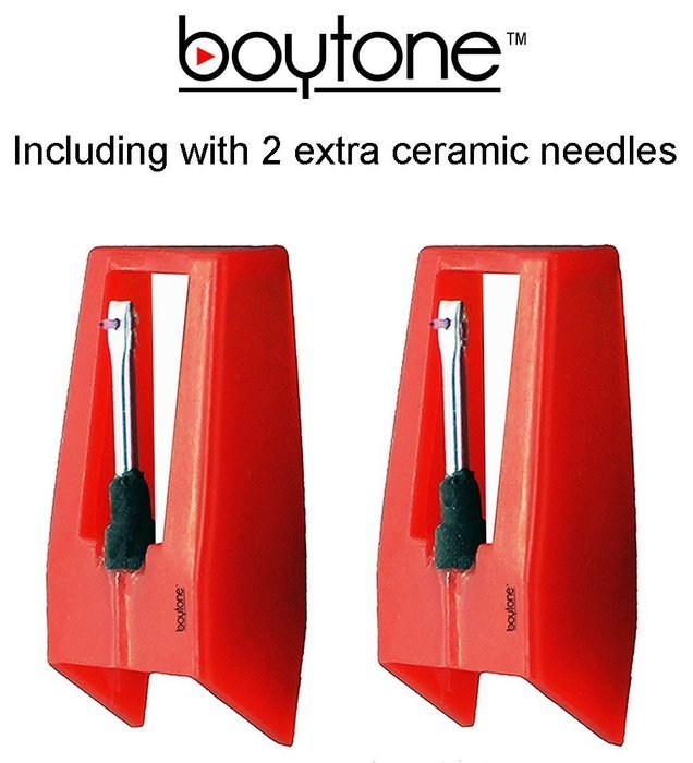 Boytone BT-17DJS 3-speed Stereo Turntable, with 2 extra ceramic needles, Belt Drive, 2 built in Speakers, Digital... N3