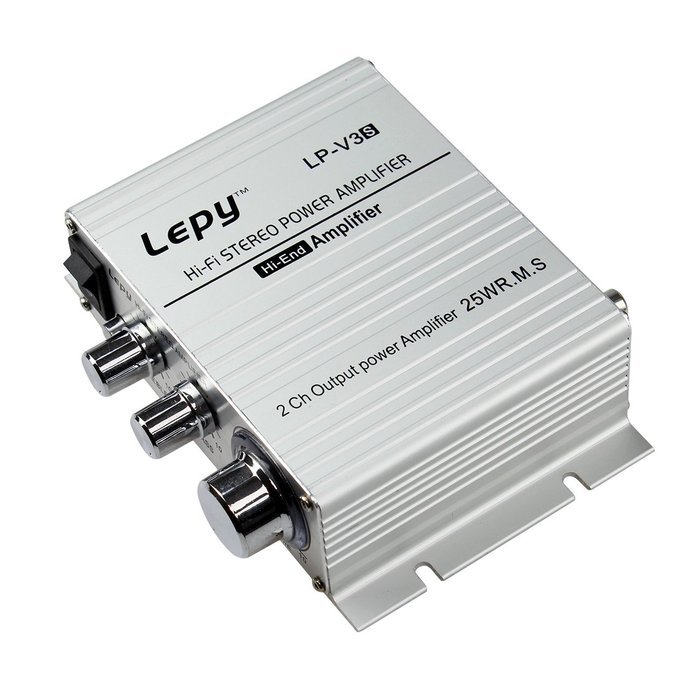 Lepy LP-V3S 25Wx2 RMS High Fidelity Stereo Digital Audio Amplifier with US 5A Adapter for iPhone Computer MP3...