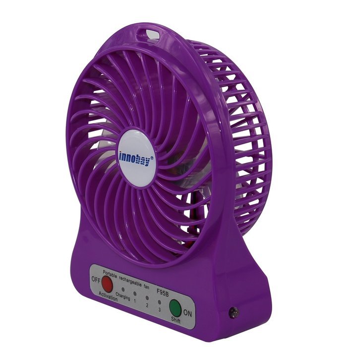 Innobay&reg; Mini Handy Portable Rechargeable Fan Operated by Built-in Lithium Battery, 7 blades, 4 Speeds of Air... N67