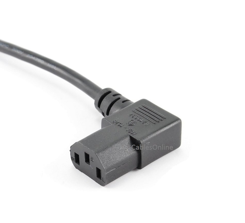CablesOnline 3ft Right-Angle AC Power Cord Cable with 3-Conductor PC Power Connector (PC-303R)