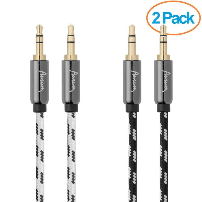 Aurum Cables Male to Male 3.5mm Universal Gold Plated Auxiliary Audio Stereo Cable for iPhone, iPad, iPod, Kindle... N18