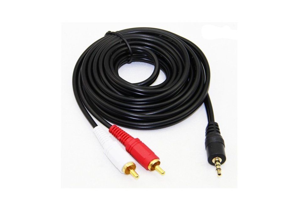 C&E 2 Pack 3.5mm Stereo Male to Dual RCA Male (Right and Left) Audio Cable, 6 Foot CNE455810 N6