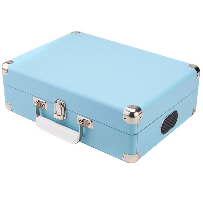 GPO Attache Briefcase Style 3-Speed Portable Vinyl Turntable with Built-in Stereo Speakers and USB Stick for Recording... N22