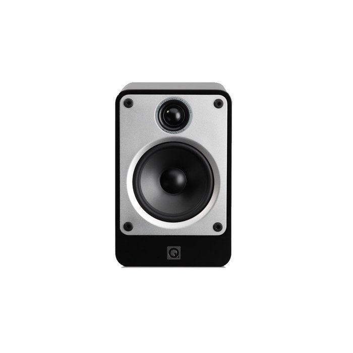 Q Acoustics Concept 20 Gloss Black Bookshelf Speakers with QED Silver Anniversary XT Speaker Cable Pair 6.5 Feet...