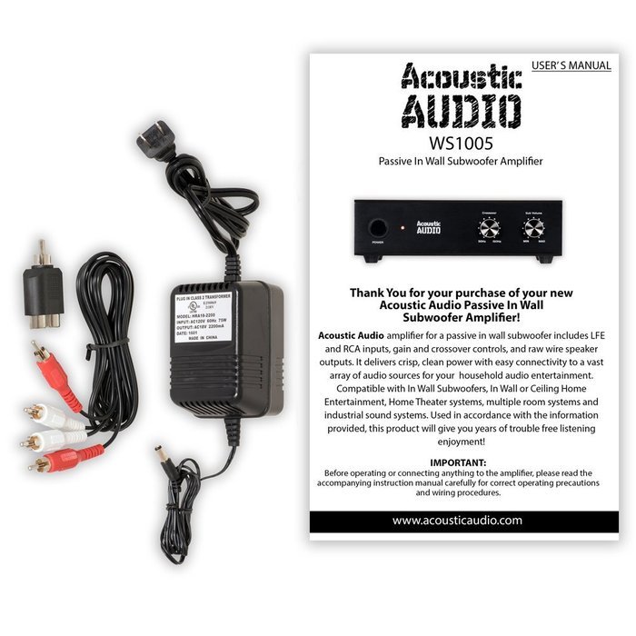 4 Acoustic Audio IWS10 In-Wall/Ceiling 10" Home Theater Passive Subwoofers and 4 Amplifiers IWS10A-4S N2