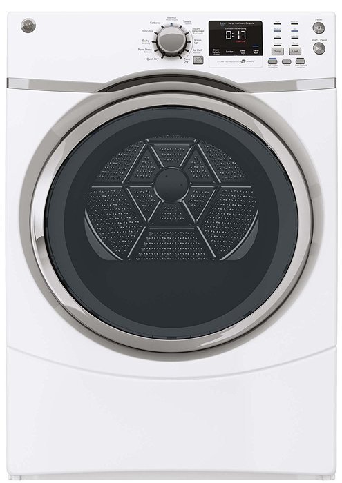 GE GFDS170GHWW 27" Front-Load Gas Dryer with 7.5 cu. ft. Capacity in White