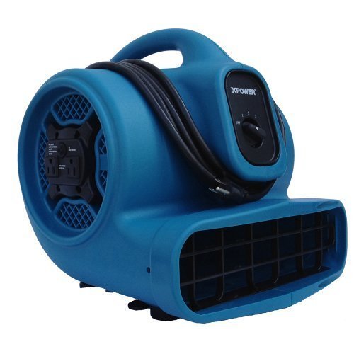 XPOWER X-400A 1/4 HP 1600 CFM 3 Speed Air Mover with Dual Outlets for Daisy Chain, 3.0-Amp by XPOWER