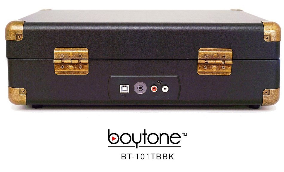 Boytone BT-101TBBK 5 in 1 Briefcase Record Player AC-DC Built in Rechargeable Battery, with 2 Stereo Speakers... N7