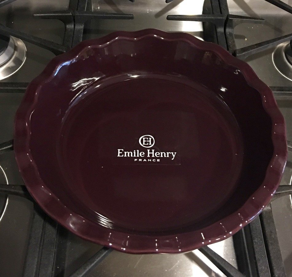 Emile Henry Figue 9 " Ceramic Pie Baking Dish ~ Fine French Bake-ware