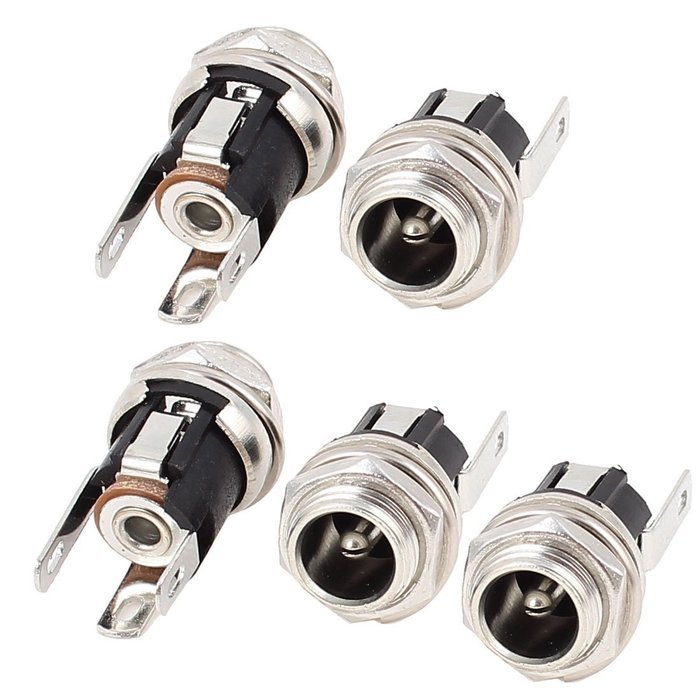uxcell 5Pcs 5.5mmx2.1mm DC Power Jack Socket Female Panel Mounting Connector