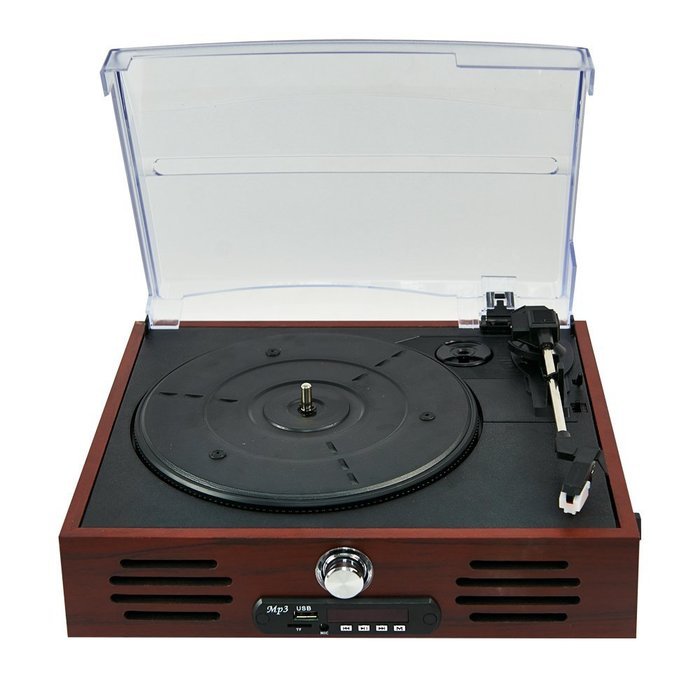 Keni Wooden Turntable Cassette Player with Built-in Stereo Speaker, Vintage Style MIC Record Player, Vinyl,Cassette-To-MP3... N5