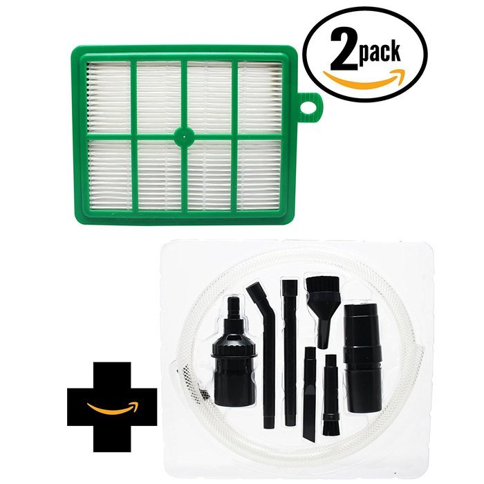 2-Pack Replacement Eureka EL020 Vacuum HEPA Filter with 7-Piece Micro Vacuum Attachment Kit - Compatible Eureka...