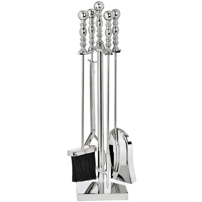 Hill Interiors 4 Piece Fireside Companion Set (One Size) (Silver)