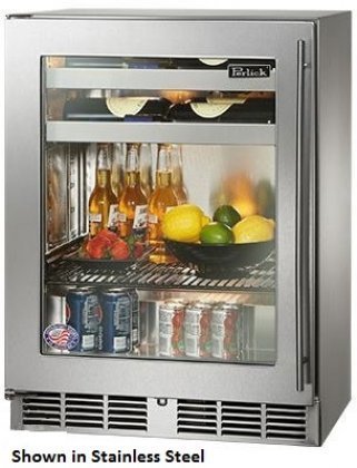 Perlick HH24BS-3-3L 24" Shallow-Depth Series Indoor-Use Beverage Center with Rapidcool Forced Air Refrigeration...