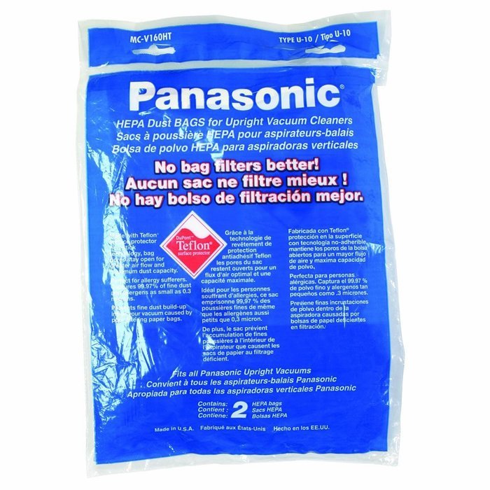 Panasonic MC-V160HT Upright HEPA Vaccum Bag, Type U-10, 2-Pack N2
