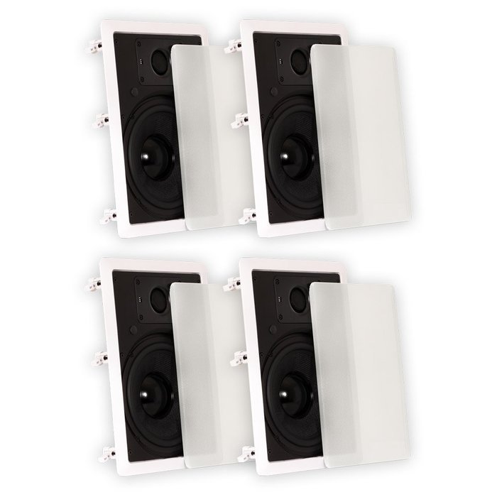 Theater Solutions TSS8W In Wall 8" Speakers Surround Sound Home Theater Deluxe 2 Pair Pack 2TSS8W