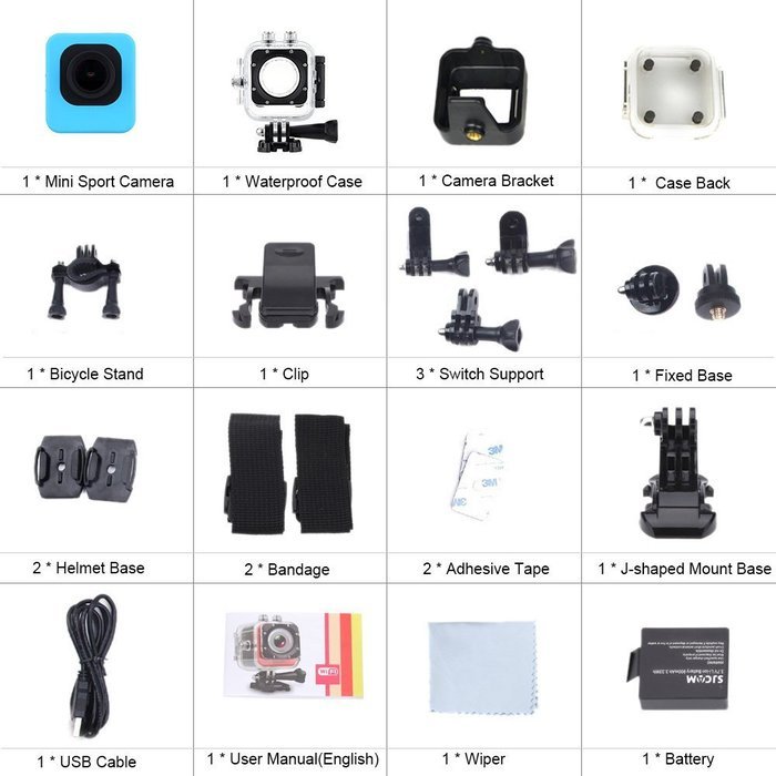 SJCAM M10 WIFI Version Novatek 96655 12MP 1080P Cube Mini Sports Action Camera - 1.5 inchLCD 170 Degree Wide Lens... N6