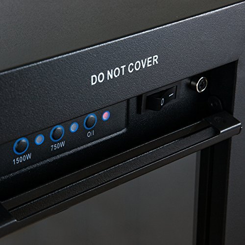 AKDY 23-inch Freestanding 5200 BTU 1500W Adjustable Tempered Glass Electric Fireplace Heater Stove w/ Remote N2