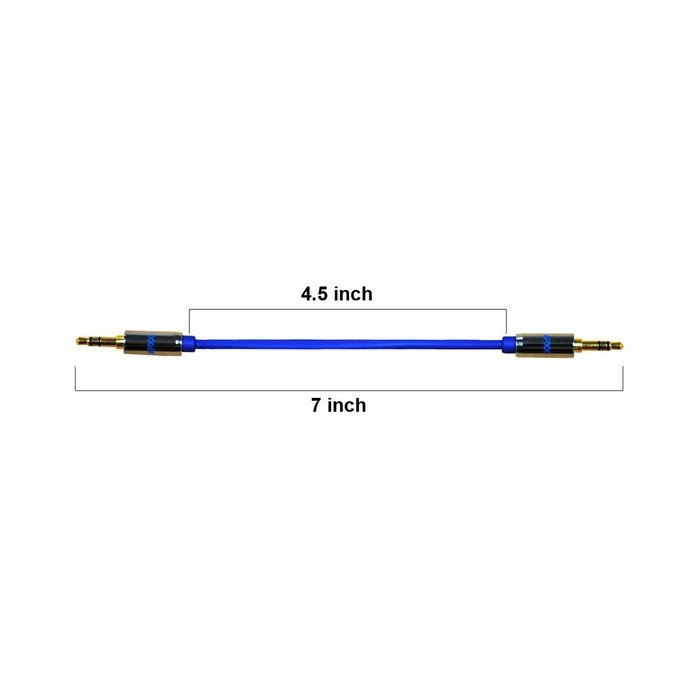 3.5mm Auxiliary Audio Cable APXX 2-Pack Male To Male Stereo Gold Plated Connector (0.5Ft & 1Ft) N2