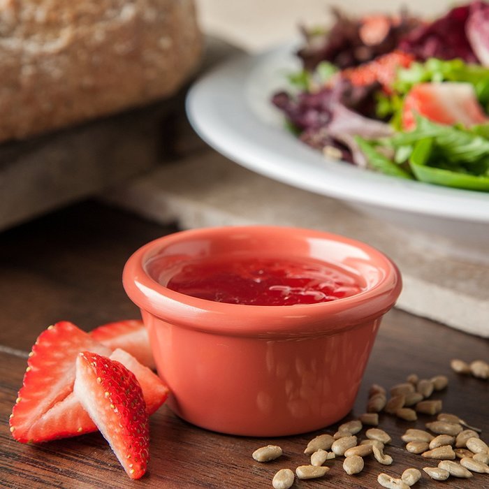 Carlisle 085252 Melamine Smooth Ramekin, 2 oz Capacity, Sunset Orange (Case of 72) N4