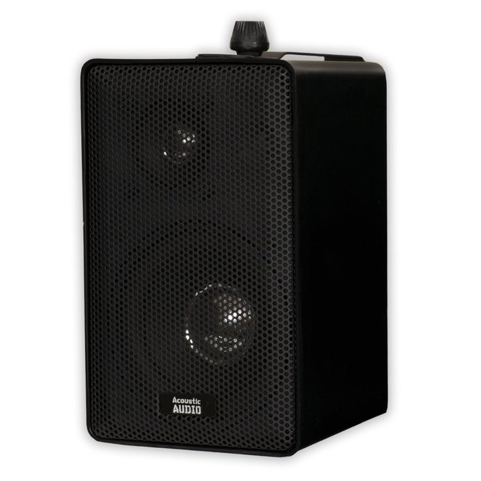 Acoustic Audio 251B Indoor Outdoor 3 Way Speakers 1200 Watt Black 3 Pair Pack 251B-3Pr