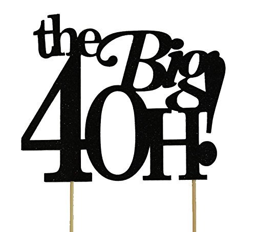 All About Details Black The Big 4OH! Cake Topper N4
