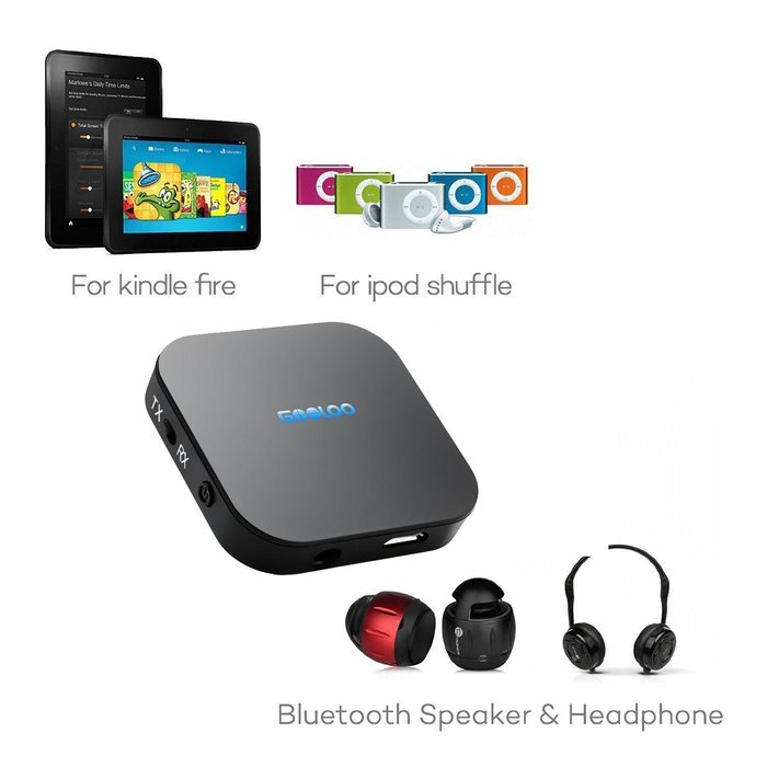 Bluetooth 4.1 Transmitter and Receiver, GOOLOO 2-in-1 3.5mm Portable Wireless Audio Adapter for Headphones, TV... N5