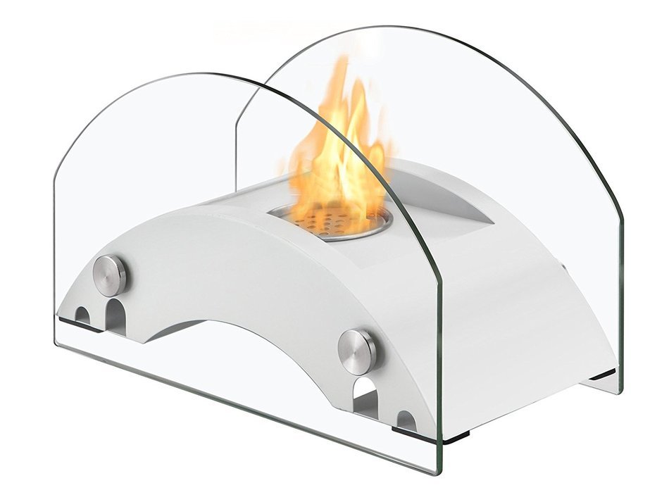 Ignis Portable Tabletop Ventless Bio Ethanol Fireplace - Harbor (White) N14