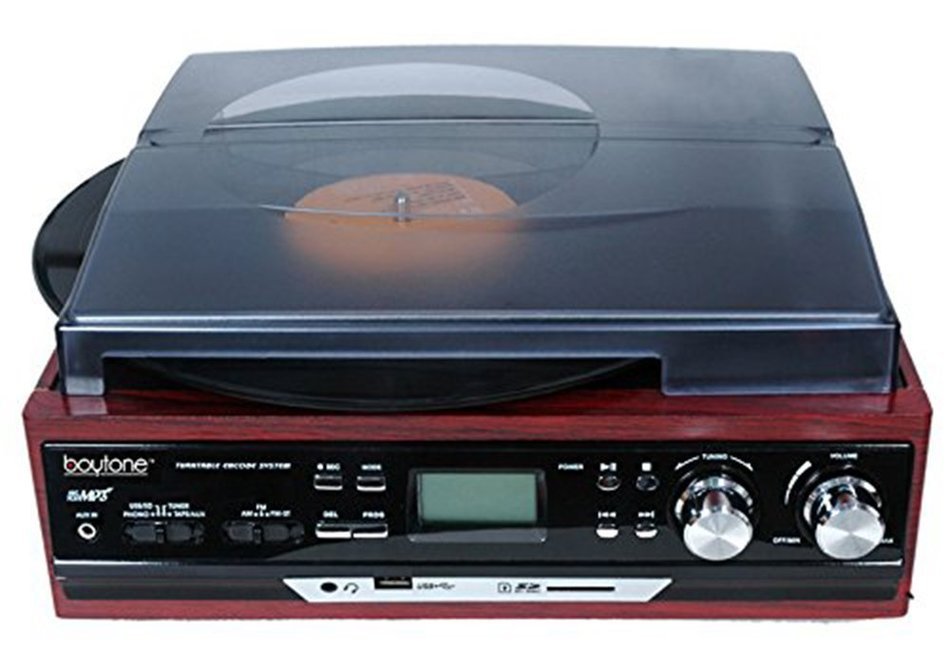Boytone BT-17DJS 3-speed Stereo Turntable, with 2 extra ceramic needles, Belt Drive, 2 built in Speakers, Digital... N6