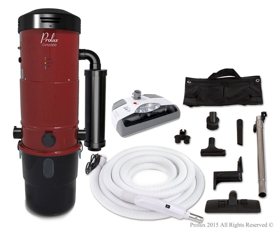 Prolux CV12000 Central Vacuum Unit System with Electric Hose Power Nozzle Kit and 25 Year Warranty N7