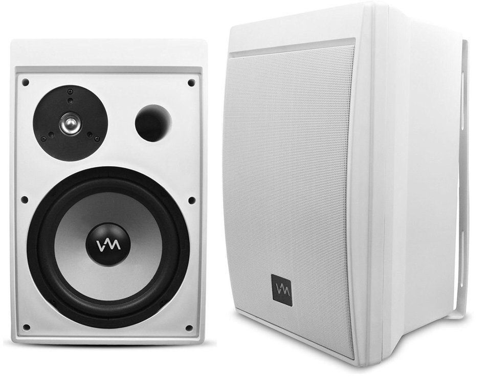 Bluetooth Outdoor PA Speakers - 2) VM Audio 8-Inch Speakers with Pyle 2000BT Amplifier N8