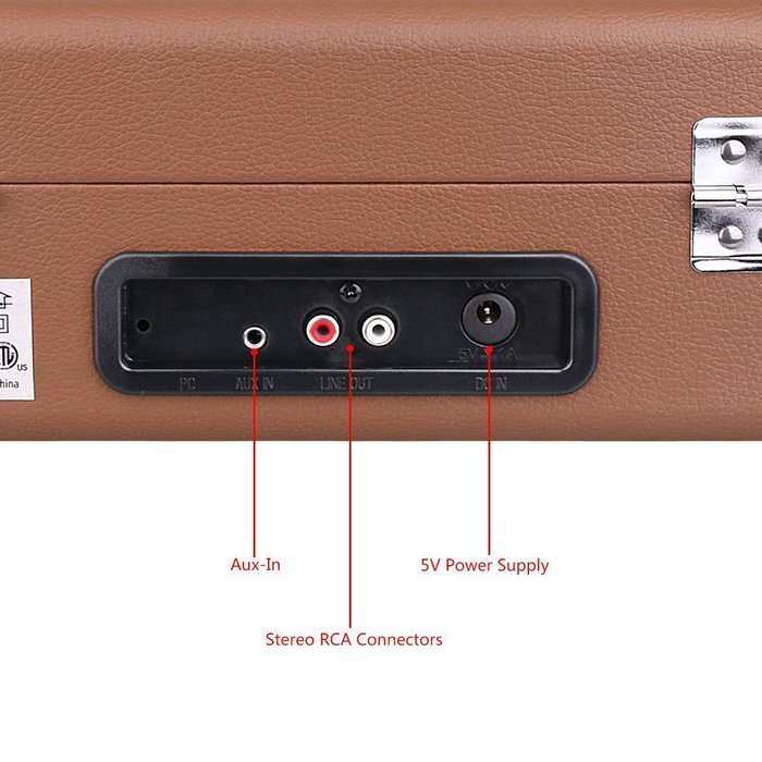 Musitrend Bluetooth Turntable Portable Suitcase Record Player with Built-in Speakers, USB/SD Recorder, Rechargable... N4