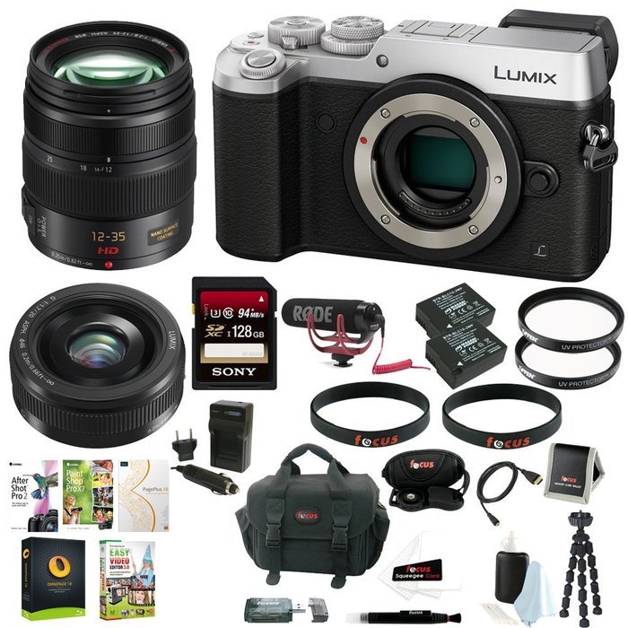 Panasonic Lumix DMC-GX8 Mirrorless Micro 4/3 Digital Camera (Body Only, Sil), 12-35mm f/2.8 Asph. Lens, 20mm f... N2