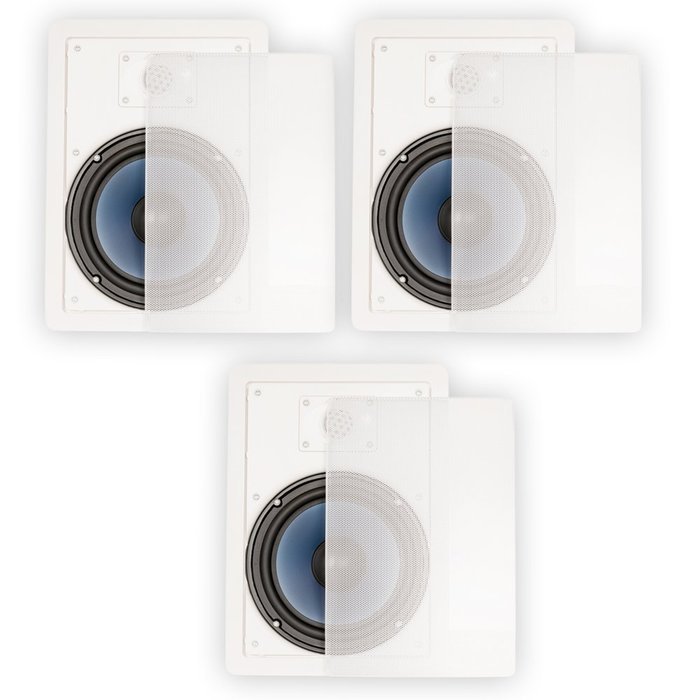 Blue Octave LW82 In Wall 8" Speakers Home Theater Surround Sound 2-Way 3 Speaker Set