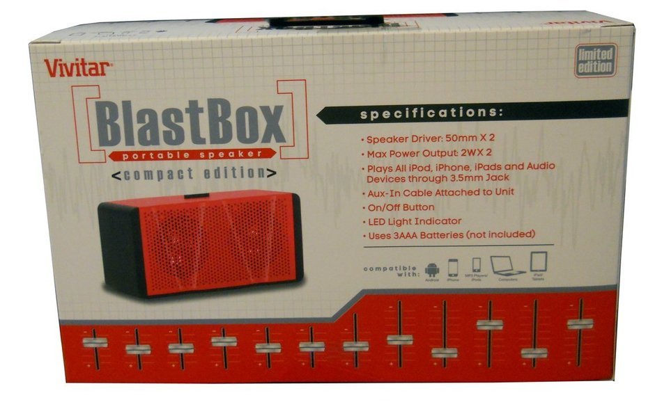 Vivitar Blast Box V18890-PNK-WM Compact Edition Portable Speaker, Red